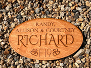 Custom Engraved Wood Sign | Laser Cut Personalized Family Name Sign | Wedding Gift | Home Wall Decor | Anniversary Gift, Est or Lot number