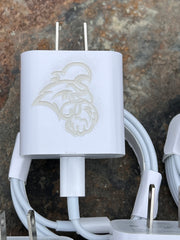 Custom Engraved iPhone Laser Engraved FAST Charging Cable AND 20W High Power FAST Charger Block