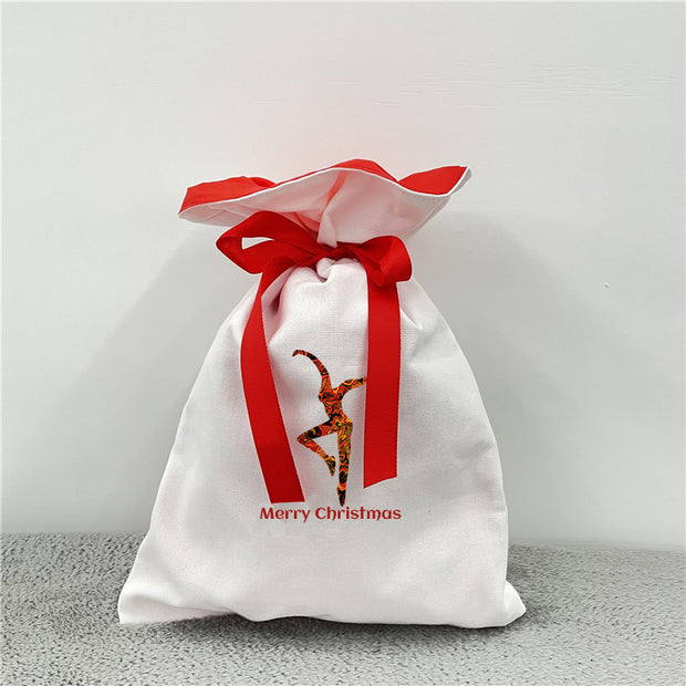 Band Inspired Santa Sack, Inspired Gift Bag Double Layer with Red Ribbon, Not vinyl will not peel!