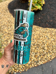 PERSONALIZED COLLEGE CUPS  UV Color Changing and Glow in the Dark, Tumbler With Reusable Straw 20oz, PSL,