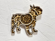 3D French Bull Dog Mandala Handmade gift for any home Decor