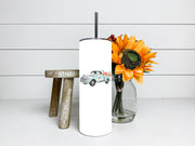 Vintage Truck with Flowers Tumbler With Reusable Straws 20oz