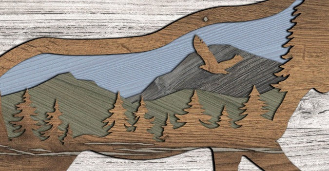 4 Layers of Wood Deer Art, Handmade gift for outdoor lover. Perfect for home, cabin, lodge, and any room. Deer Home Decor