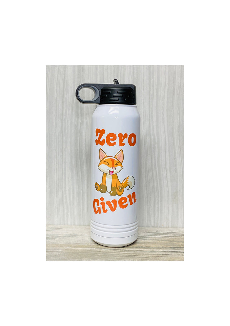Zero Fox Given, Stainless Steel Water Bottle with Straw 32oz,