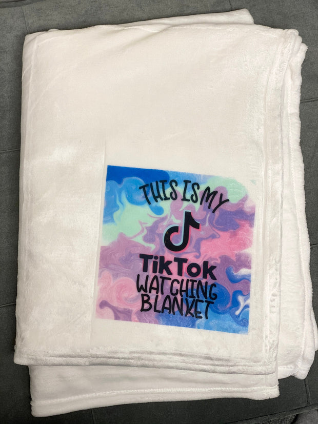 TikTok Watching Blanket, Design Silk Touch Blanket, This is my TikTok Watching Blanket, Custom Fleece Blanket, Not vinyl will not peel!