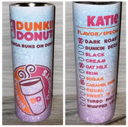 D Donuts, Personalized Coffee Tumbler, UV Color Changing Glow in Dark Cups, Tumbler With Reusable Straw 20oz, PSL, Ice Coffee