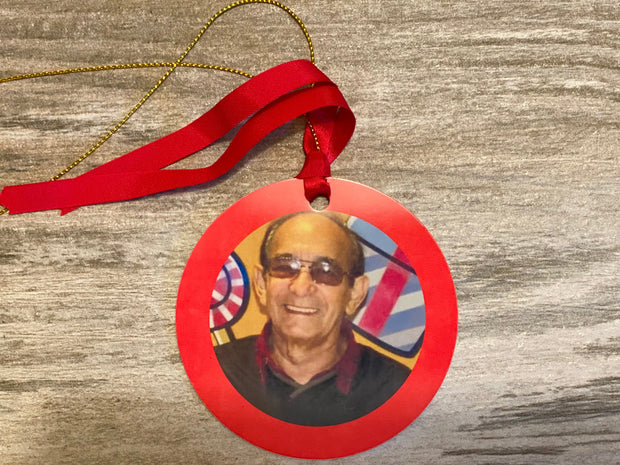 Personalized Photo Christmas Ornament, Custom Photo Ornament, 3” Aluminum Round, Holiday Ornaments.