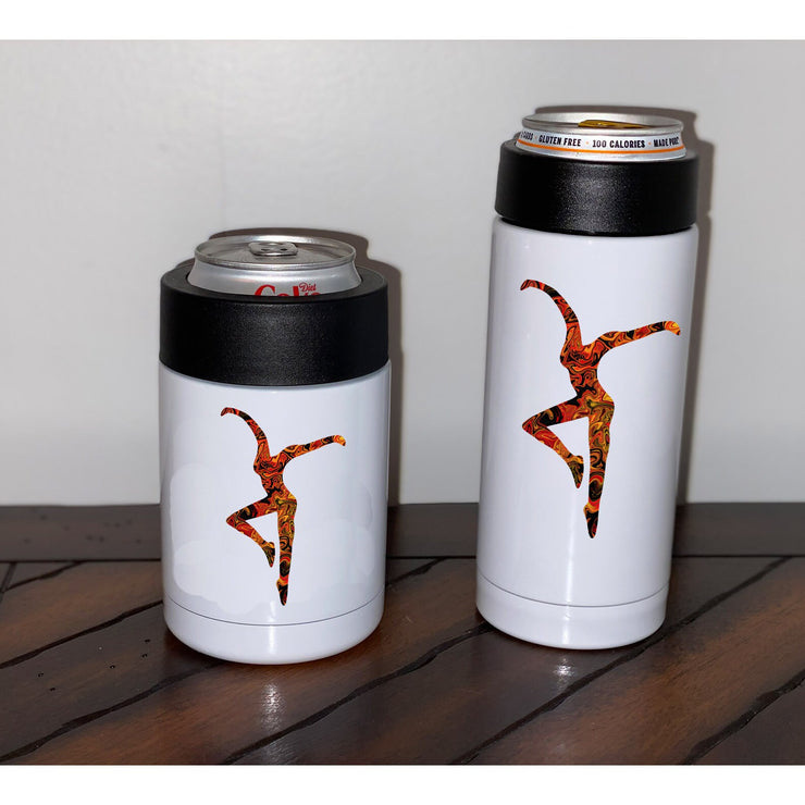 Band Inspired Dancer Can or Bottle Cooler, Keep Beers and Soda Cold, Stainless Steel Can or Bottle Cooler