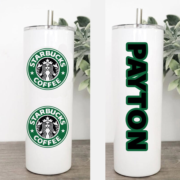 Star Coffee, Personalized Coffee Tumbler, Tumbler With Reusable Straw 20oz, PSL, Ice Coffee