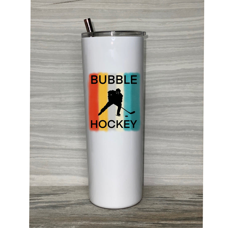 Bubble Hockey, Bubble Hockey Champ, Skinny Tumbler With Reusable Straw 30oz, Super Chexx, Custom Gift,