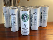 WEDDING PARTY Star Coffee, Personalized Coffee Tumbler, Tumbler With Reusable Straw 20oz, PSL, Ice Coffee