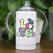 EASTER LOVE Design Sippy Cup, Stainless Steel Double Wall Baby Kids Sippy Cup with Spout 12oz, Baby Cup, Sippy Cup,
