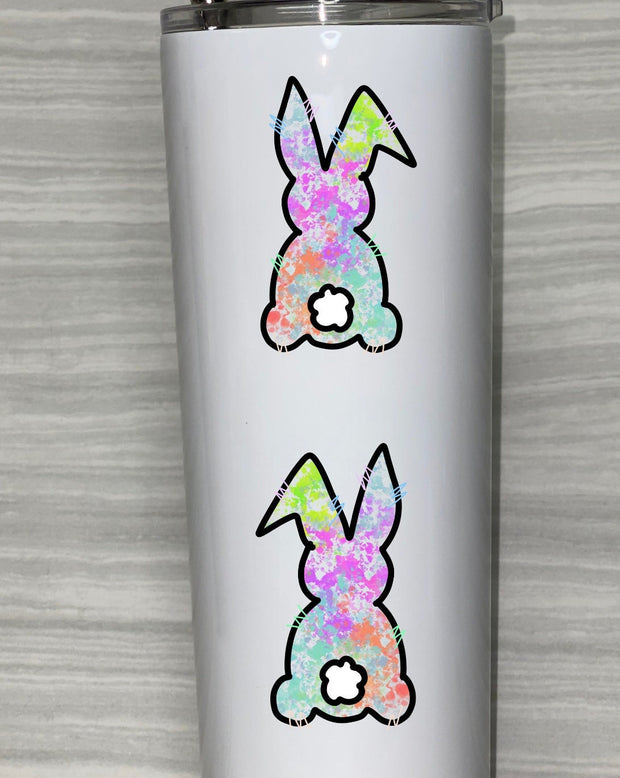 Easter Bunny Cup, Skinny Tumbler With Reusable Straw 20oz, UV Color Changing Glow in Dark Cups, Funny Gift, Custom Gift,