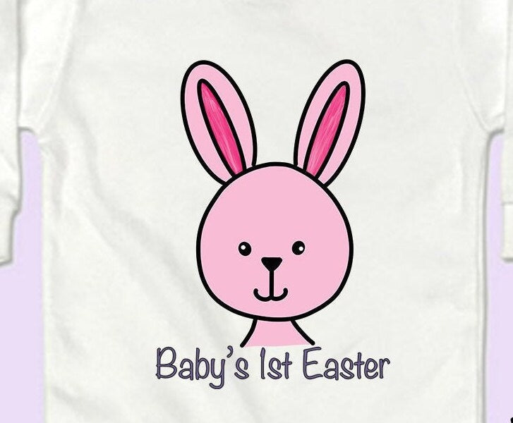 Baby's 1st Easter, Baby Long Sleeve Unisex Sleep and Play Crew Neck