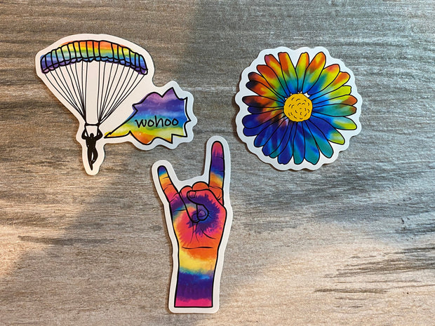 Rainbow Stickers, Set of 3 Permanent Vinyl Sticker, Laptop Sticker, LGBTQ, Pride Month