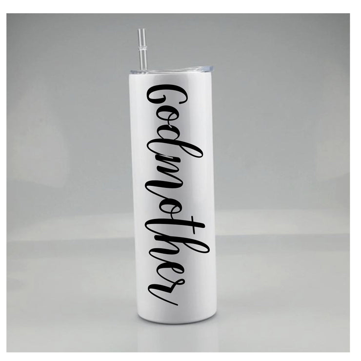 Godmother and Godfather Tumblers, White 20oz Tumbler, Will you be my Godmother or Godfather