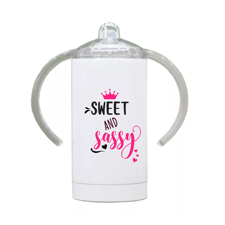 Sweet and Sassy Sippy Cup, Stainless Steel Baby Kids Sippy Cup with Spout, 10oz