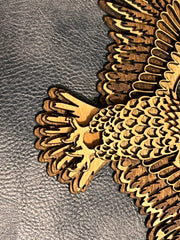 8 Layered Wood Bald Eagle Art, Handmade gift for outdoor lover. Perfect for home, cabin, lodge, and any room. Eagle Home Decor